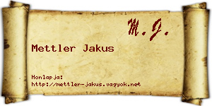 Mettler Jakus névjegykártya